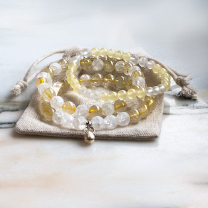 Armbandsset Future - (krackelerad bergkristall, gul bergkristall, jadeit)