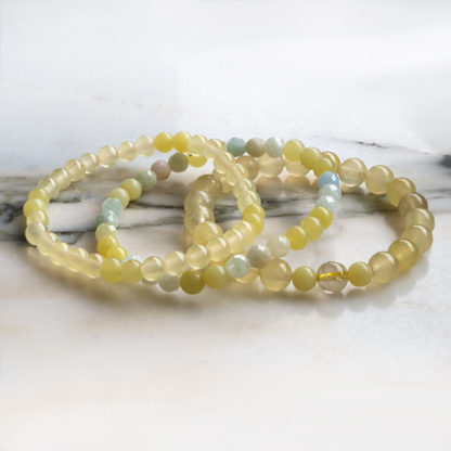 Armbandsset Key up - (fasetterad opal, serpentin, jade)